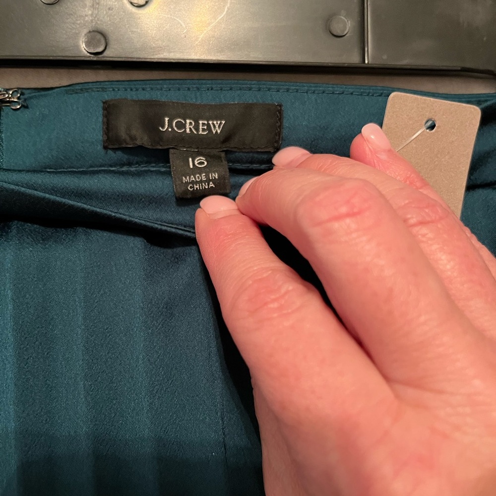 J crew emerald green midi skirt
